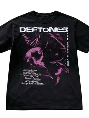 Gildan Black Tee with Deftones Graphic, Music Fan Shirt